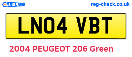 LN04VBT are the vehicle registration plates.