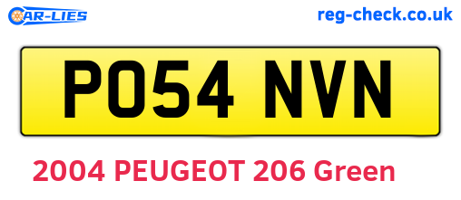 PO54NVN are the vehicle registration plates.