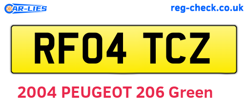 RF04TCZ are the vehicle registration plates.