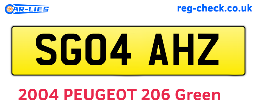 SG04AHZ are the vehicle registration plates.