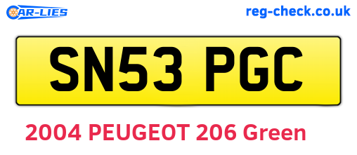 SN53PGC are the vehicle registration plates.