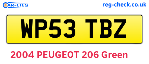 WP53TBZ are the vehicle registration plates.
