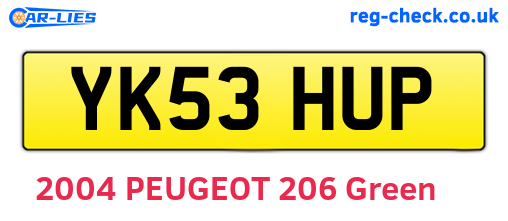 YK53HUP are the vehicle registration plates.