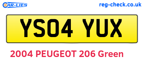 YS04YUX are the vehicle registration plates.