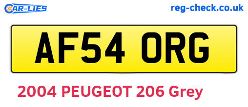 AF54ORG are the vehicle registration plates.