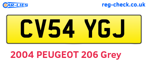 CV54YGJ are the vehicle registration plates.