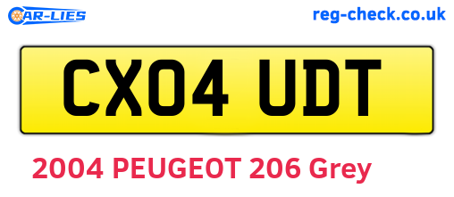 CX04UDT are the vehicle registration plates.