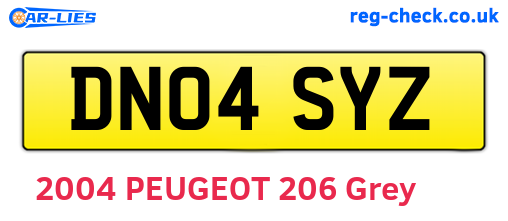 DN04SYZ are the vehicle registration plates.
