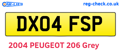 DX04FSP are the vehicle registration plates.