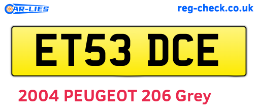 ET53DCE are the vehicle registration plates.