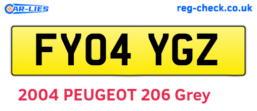 FY04YGZ are the vehicle registration plates.