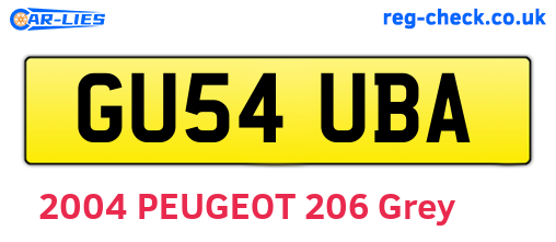 GU54UBA are the vehicle registration plates.