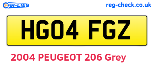 HG04FGZ are the vehicle registration plates.