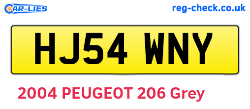 HJ54WNY are the vehicle registration plates.