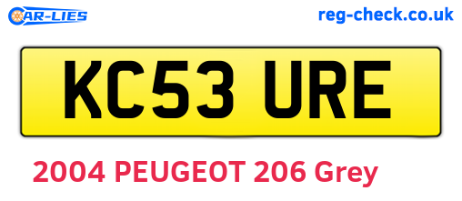 KC53URE are the vehicle registration plates.