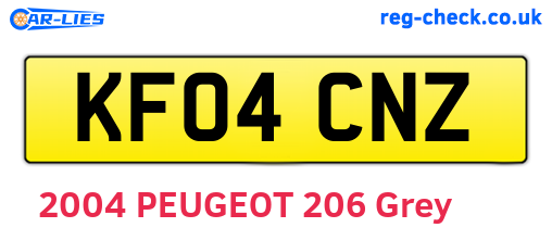 KF04CNZ are the vehicle registration plates.