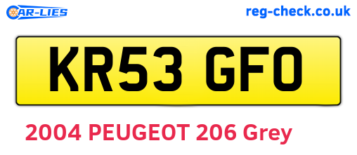 KR53GFO are the vehicle registration plates.