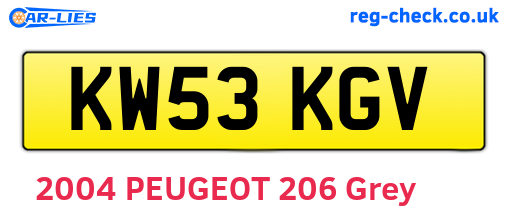 KW53KGV are the vehicle registration plates.
