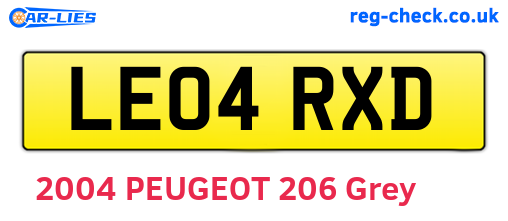LE04RXD are the vehicle registration plates.