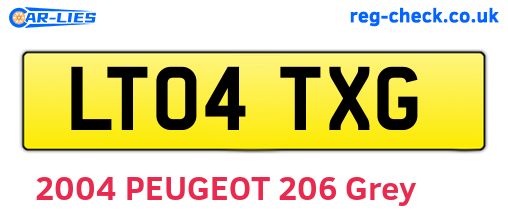 LT04TXG are the vehicle registration plates.