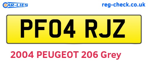 PF04RJZ are the vehicle registration plates.