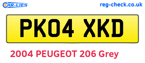 PK04XKD are the vehicle registration plates.