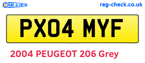 PX04MYF are the vehicle registration plates.
