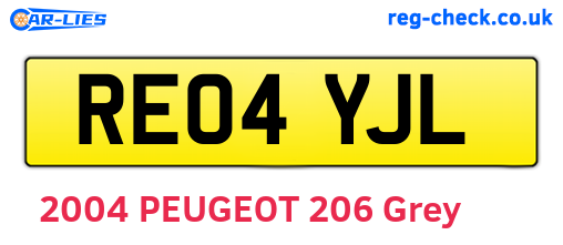 RE04YJL are the vehicle registration plates.