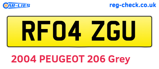 RF04ZGU are the vehicle registration plates.