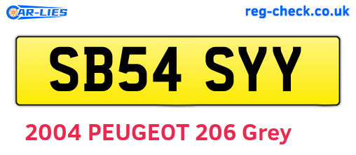 SB54SYY are the vehicle registration plates.