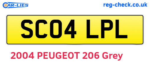 SC04LPL are the vehicle registration plates.