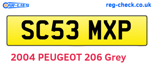 SC53MXP are the vehicle registration plates.