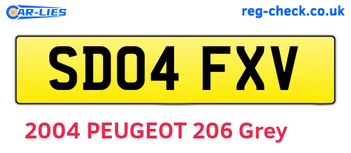 SD04FXV are the vehicle registration plates.