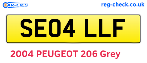 SE04LLF are the vehicle registration plates.