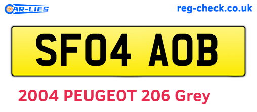 SF04AOB are the vehicle registration plates.