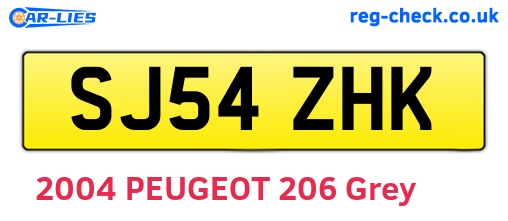 SJ54ZHK are the vehicle registration plates.