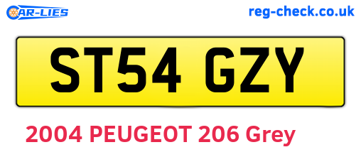 ST54GZY are the vehicle registration plates.
