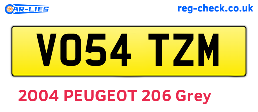 VO54TZM are the vehicle registration plates.