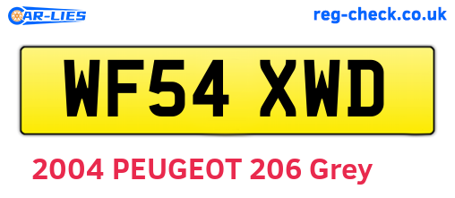 WF54XWD are the vehicle registration plates.