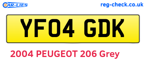YF04GDK are the vehicle registration plates.