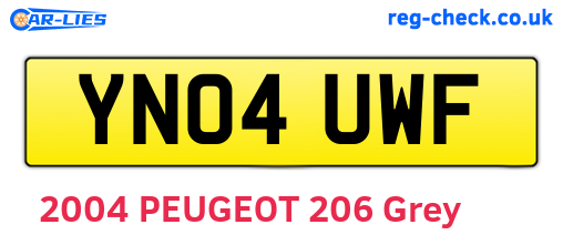 YN04UWF are the vehicle registration plates.