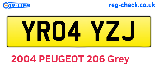 YR04YZJ are the vehicle registration plates.