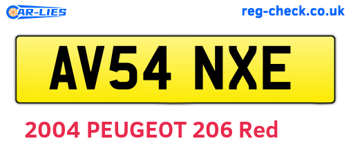 AV54NXE are the vehicle registration plates.