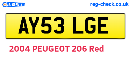 AY53LGE are the vehicle registration plates.