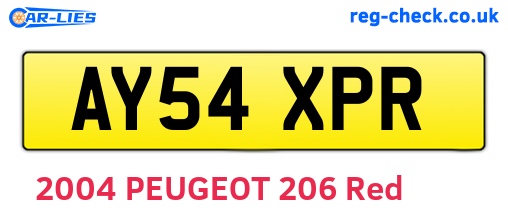 AY54XPR are the vehicle registration plates.