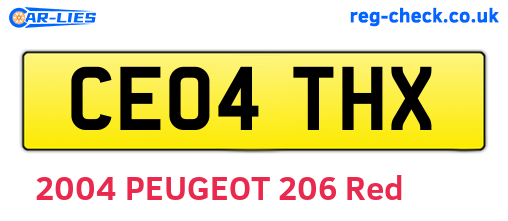 CE04THX are the vehicle registration plates.