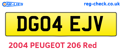 DG04EJV are the vehicle registration plates.