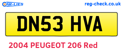 DN53HVA are the vehicle registration plates.