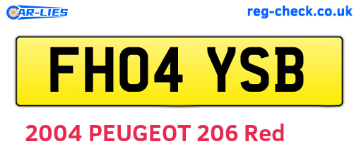 FH04YSB are the vehicle registration plates.