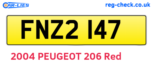 FNZ2147 are the vehicle registration plates.